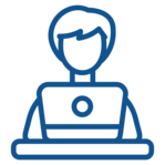 Person working on a laptop