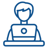 Person working on a laptop