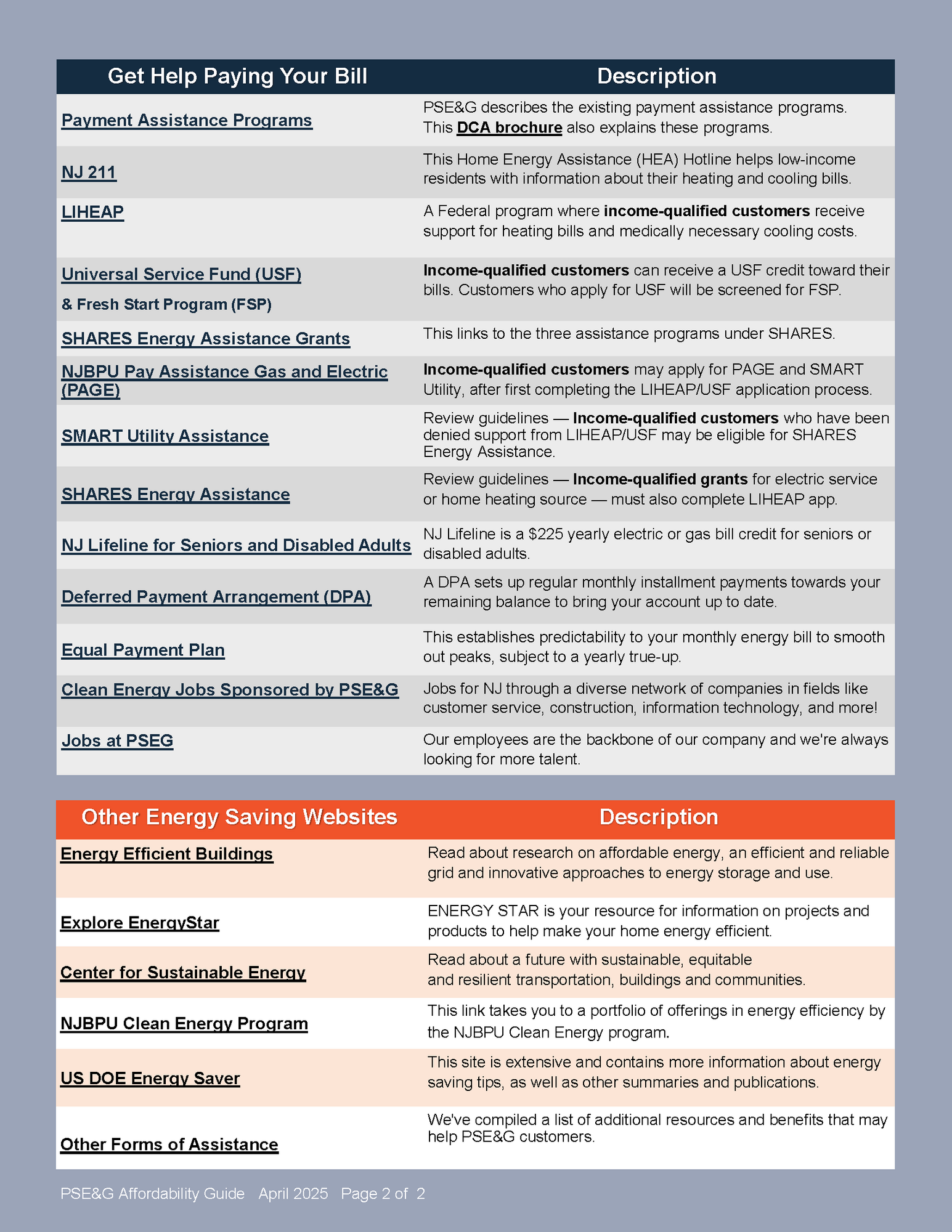 PSEG affordability guide pg 2