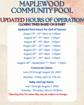 pool hours august