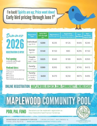 pool membership flyer