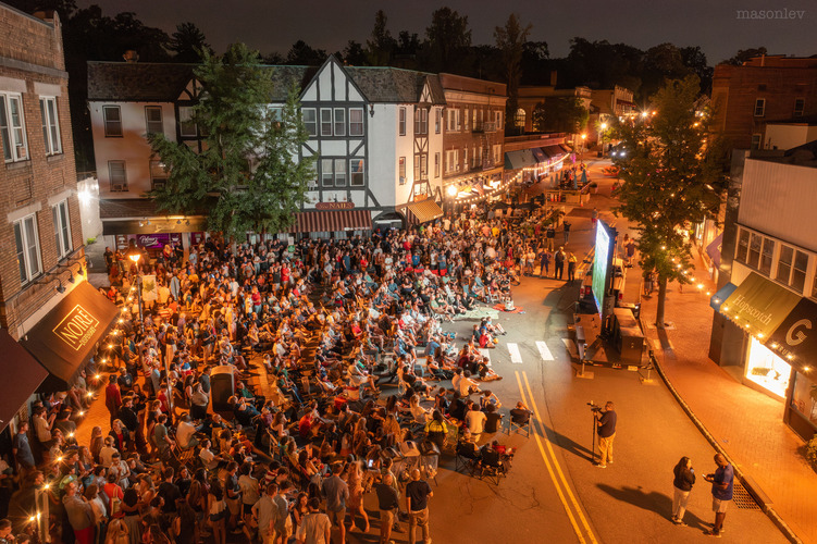 mason levinson drone shot of watch party