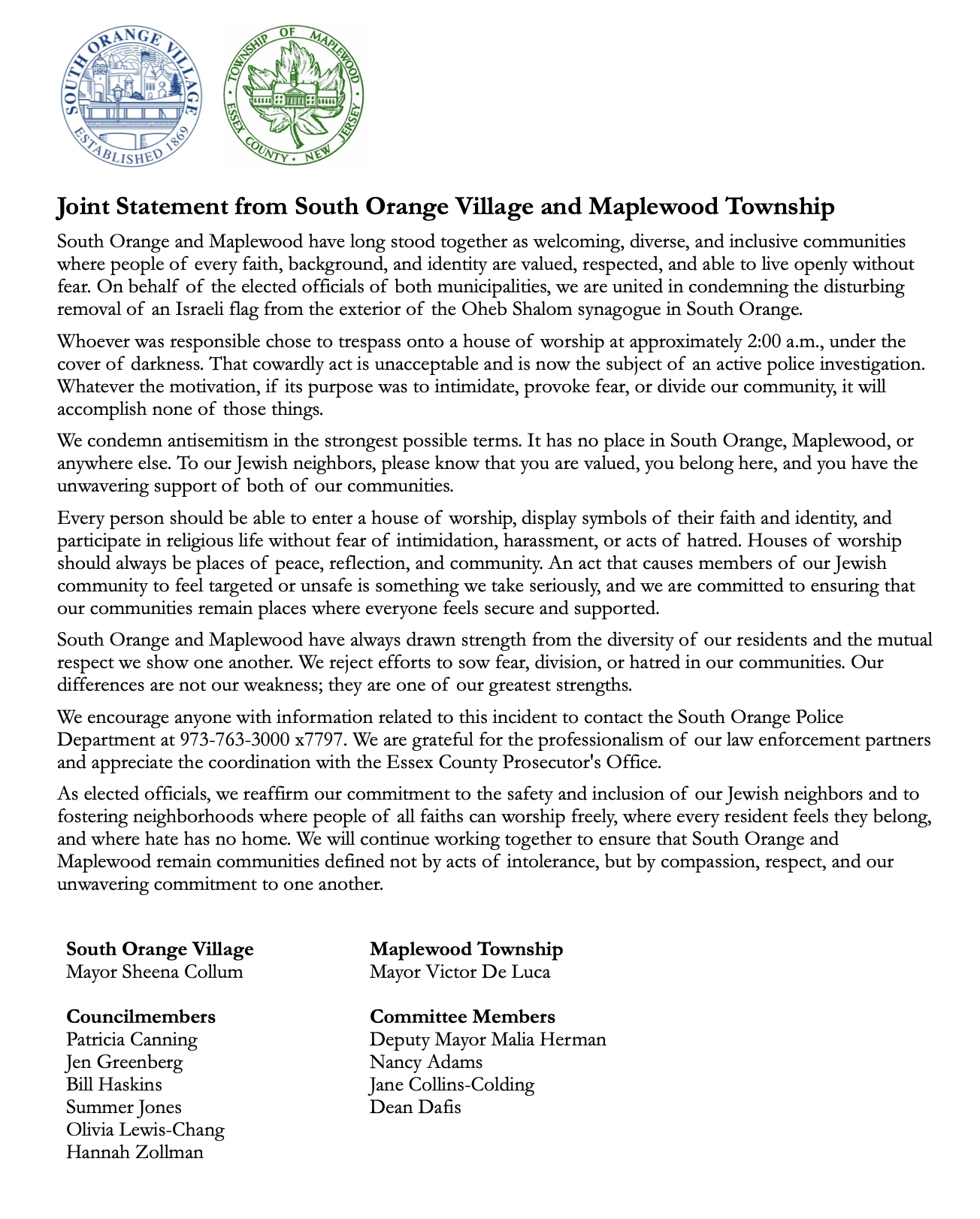 Maplewood Township Newsletter: 7-15-26