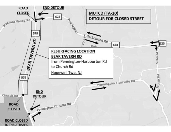 Bear Tavern Road detour