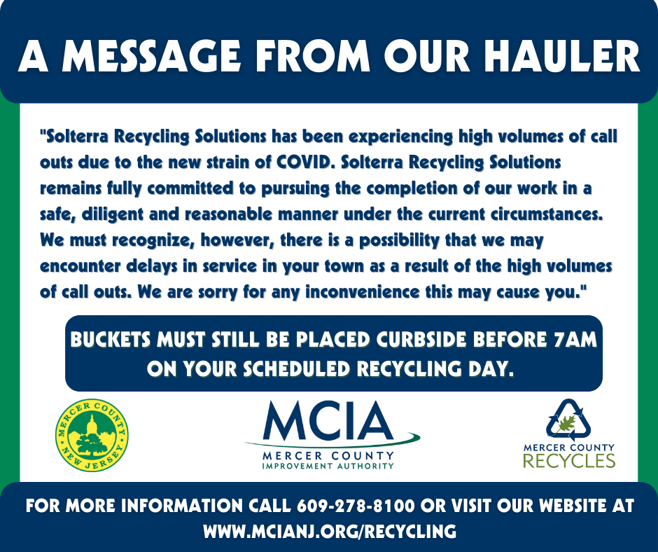 News Update: Mercer residents may see delays in pickup of recyclables