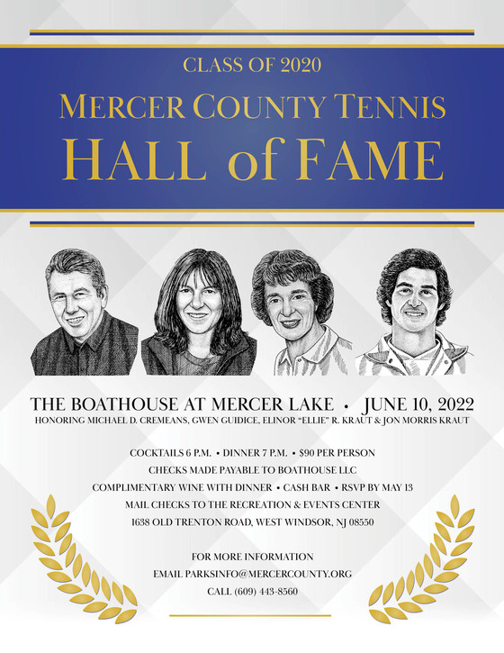 SAVE THE DATE Mercer County Tennis Hall of Fame Dinner