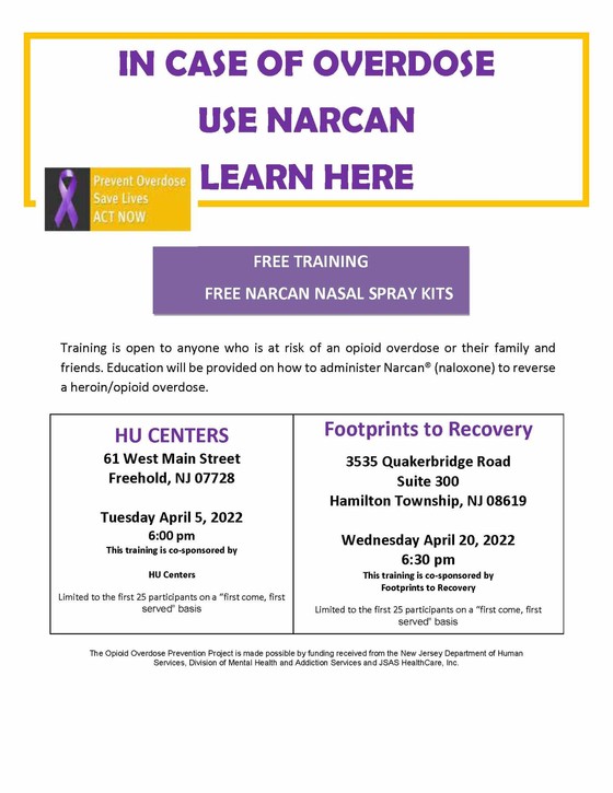 April In Person Narcan Trainings