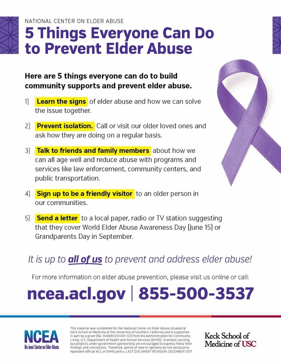 Things to prevent elder abuse