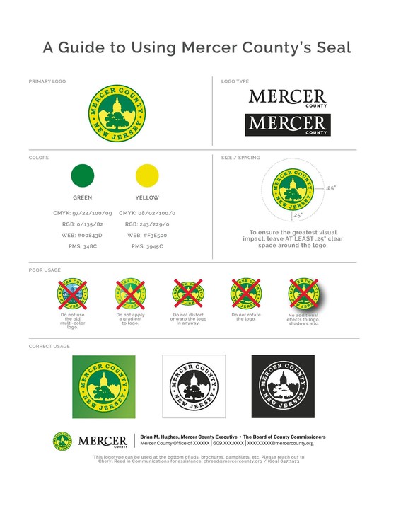 Open this email: Mercer County seal style guide