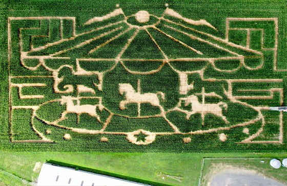 2022 corn maze aerial
