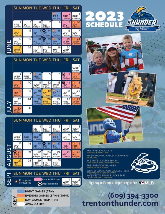 Trenton Thunder 2023 Schedule