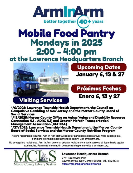 January 2025 food pantry lawrence library