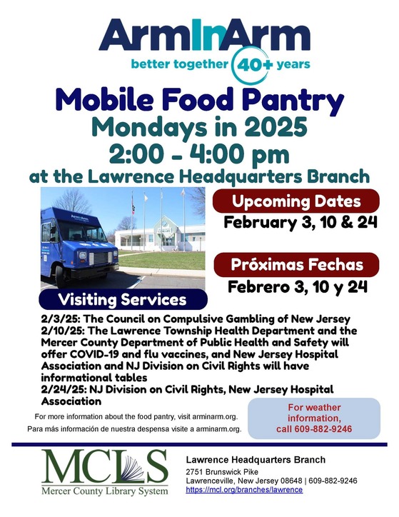 February 2025 food pantry lawrence library