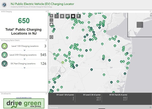 Drive Green NJ EV Charging Map