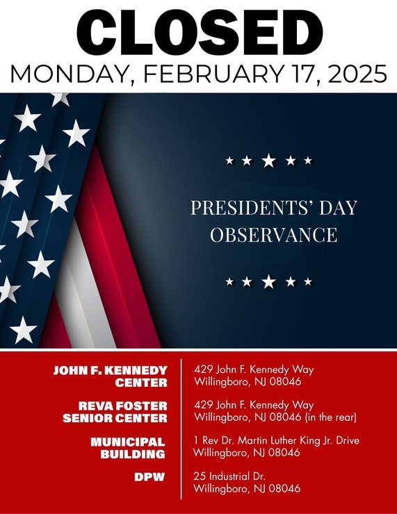 Municipal Buildings Closed on 2/17 