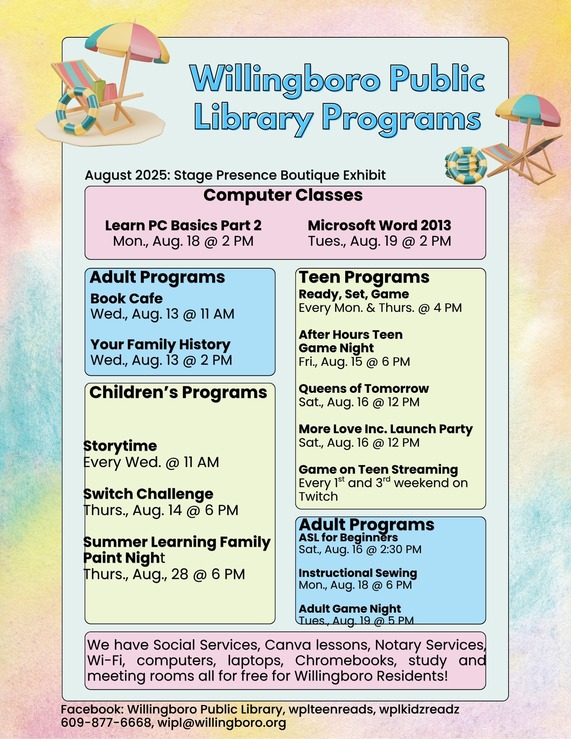 Library Events 8-13