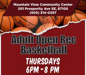 Adult Open Rec Basketball flyer