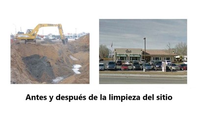 Antes y después de la limpieza del sitio