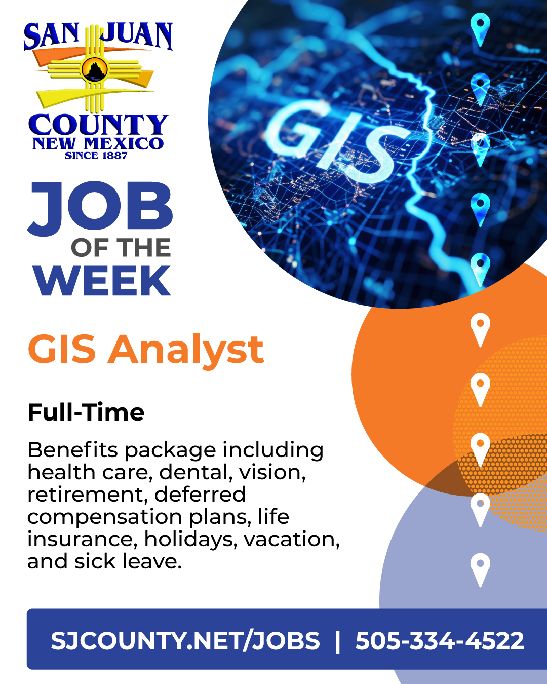San Juan County is seeking a Geographical Information Systems Analyst