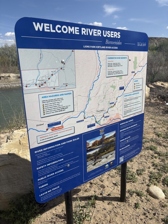 River access sign at Lions Park in Kirtland