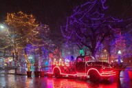 Holiday lights at the Santa Fe Plaza