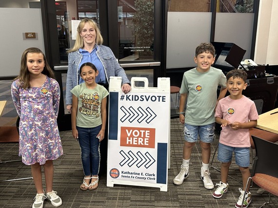 Clerk Clark and 4 kids at KidsVote