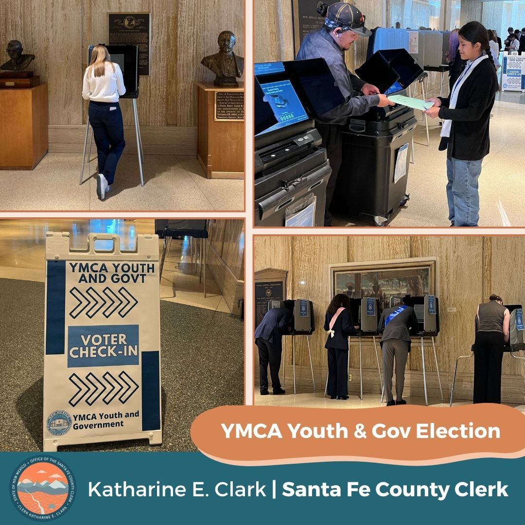 collage of 4 photos from the YMCA youth election event