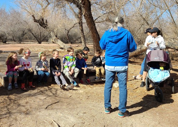 Group of kids participating in Wetlands Explorers program