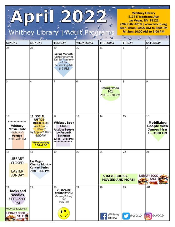 whitney library adult programs
