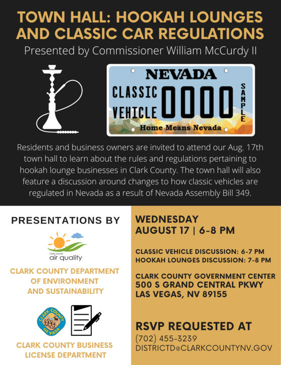 Clark County Town Hall Meeting to Discuss Hookah Lounges and Classic
