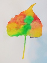 Watercolor autumn leaf by Amy Monson