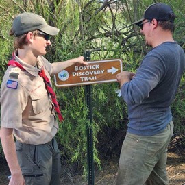 scout group new interpretive signs installation