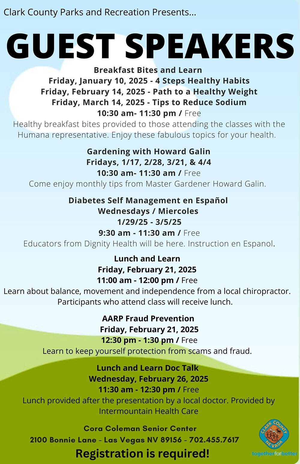 Guest Speakers at Cora Coleman Senior Center