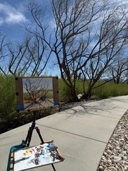 Plein Air painting example in open space.