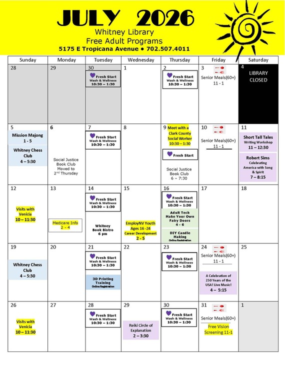 whitney lib calendar