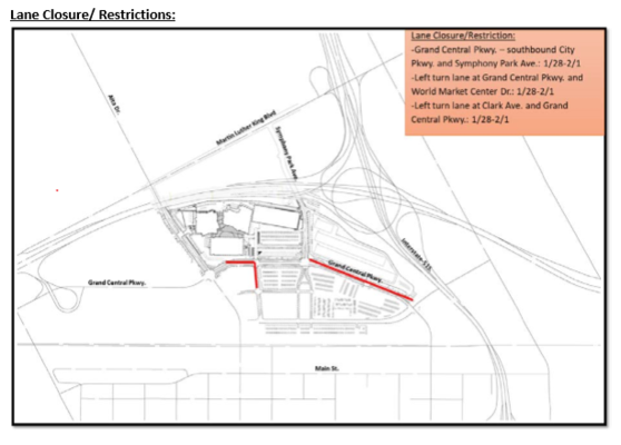 World Market Center Lane Closures/Restrictions