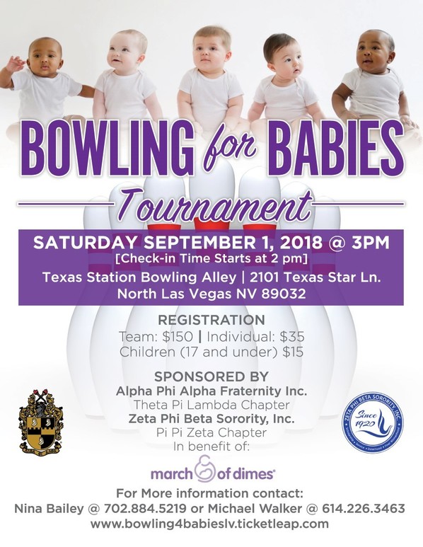 Bowling for Babies flier Sept. 1, 2018