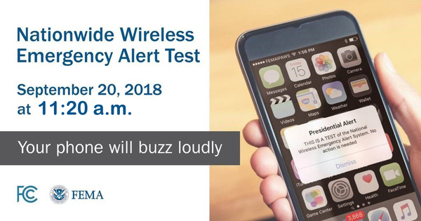 National Emergency Wireless Test Sept. 20 graphic