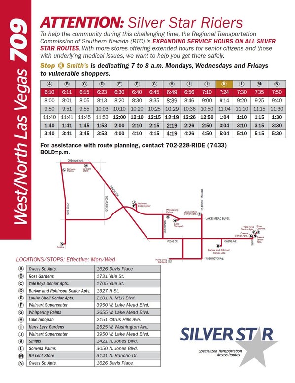 RTC bus schedule 1