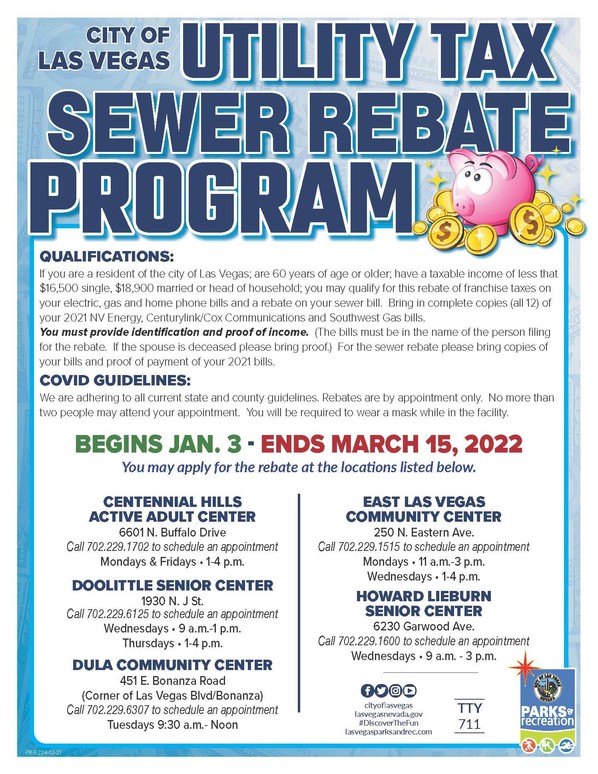 Senior Utility Tax Rebate flier 2022