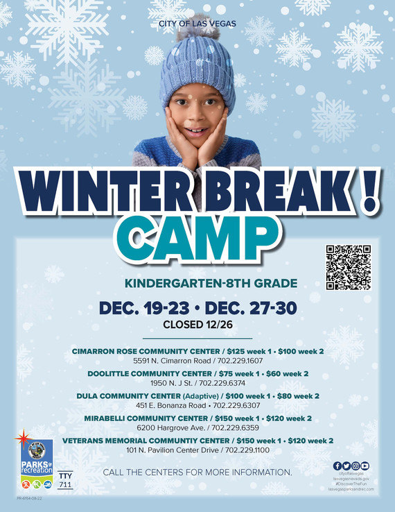 2022 Winter Break Camp Flier
