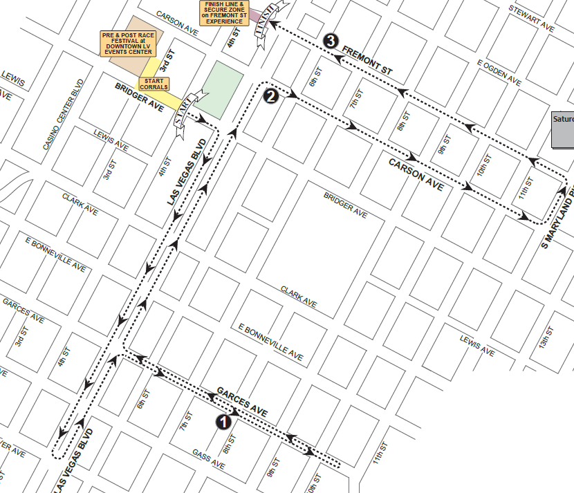 Rock n' Roll 5k course map