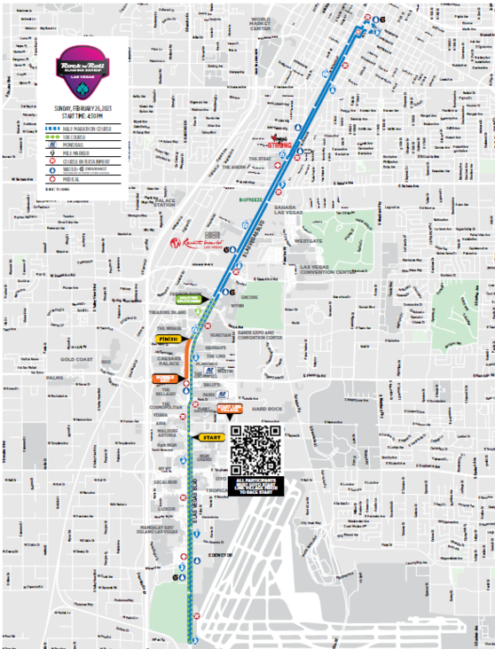 Rock n' Roll 10k/Half Marathon course map