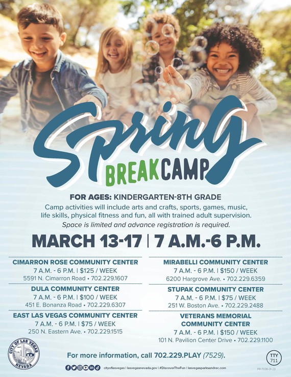 2023 Spring Break Camp flier