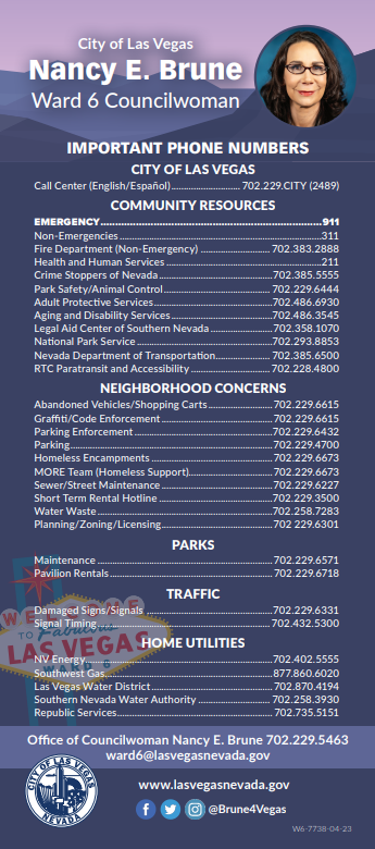 Ward 6 Important Phone Numbers July 2023