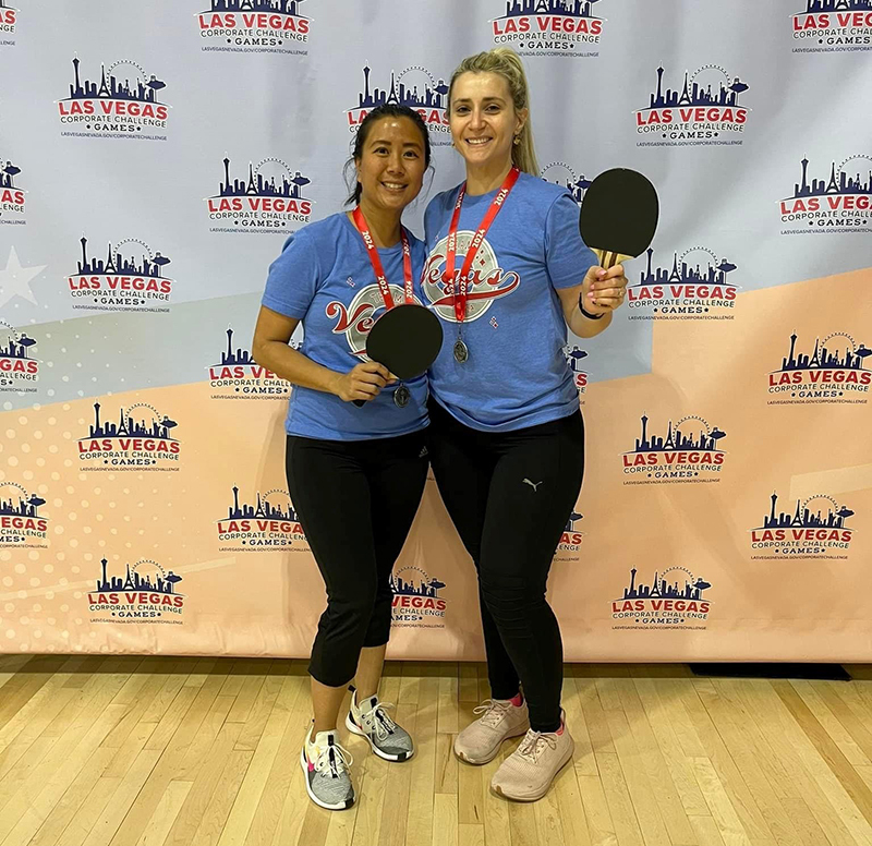 2024 Table Tennis Doubles Winners Michelle Thung and Lia Grimaldi