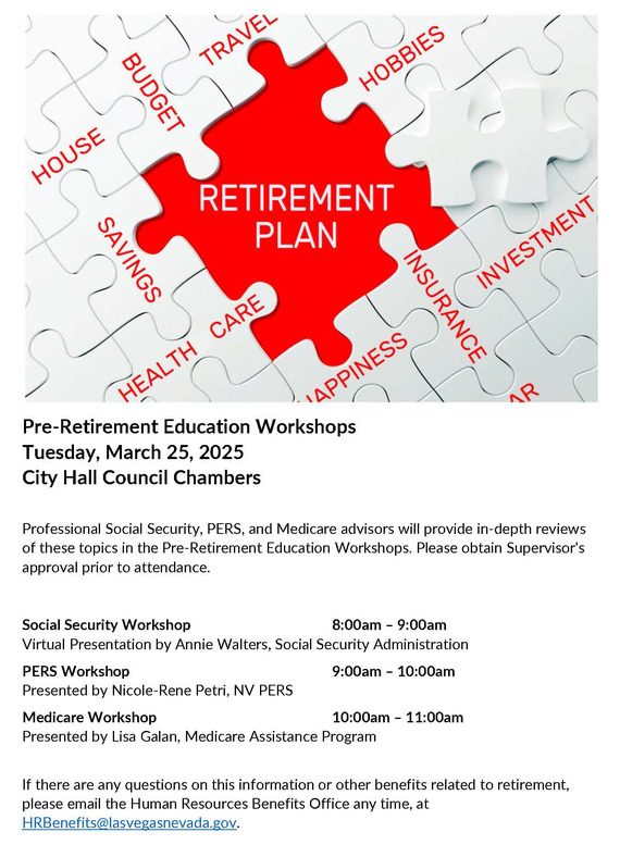March 2025 Retirement Workshops flier