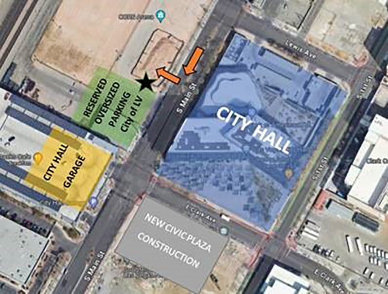 Oversize vehicle parking at 500 S. Main St. Map