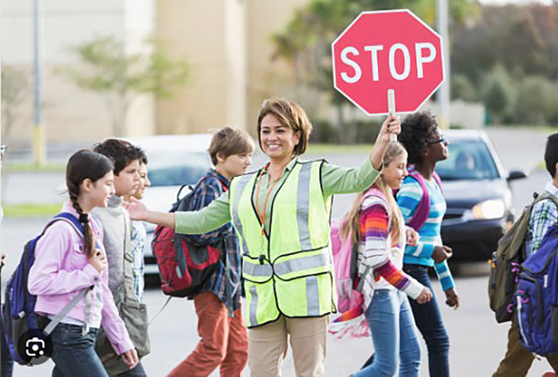 Crossing guard with kids