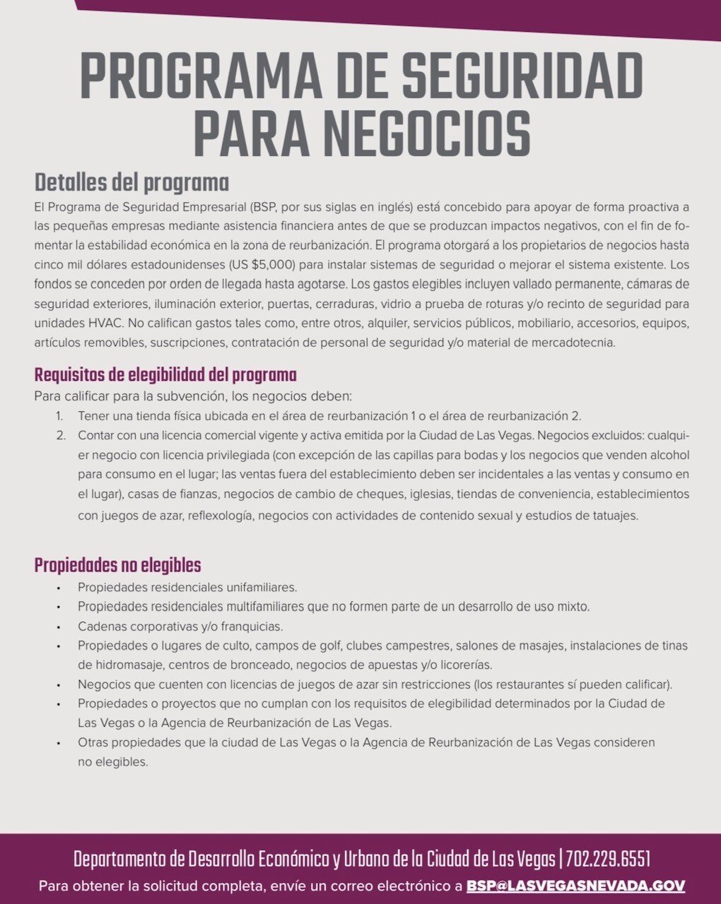 Business Security Program SPA